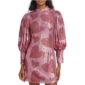 NWT Farm Rio Hearts Sequin Mini Dress - Sz S
